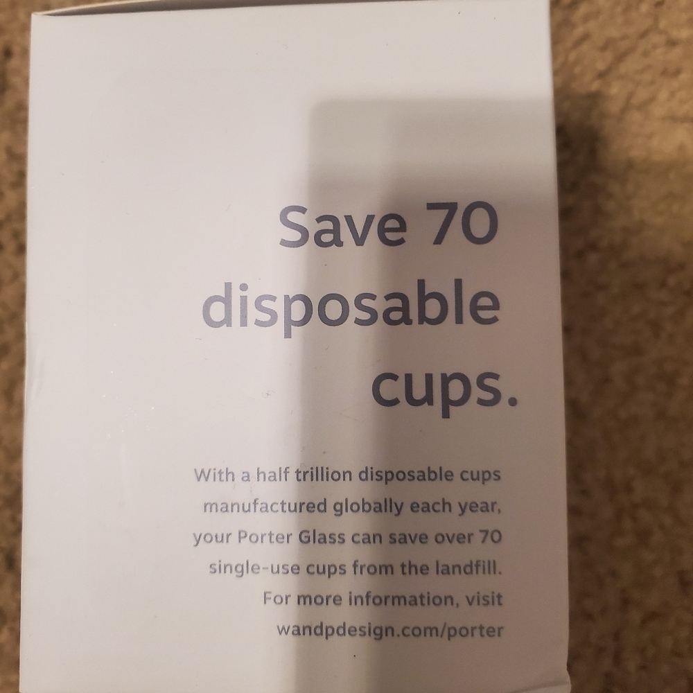 W & P 15 oz Porter To-Go Tumbler Glass Cup - Picture 2 of 3